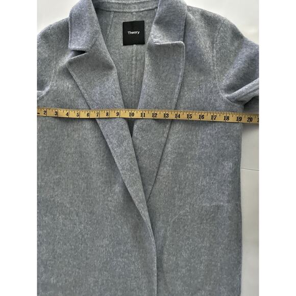 Theory Sileena Open Coat Women S Gray Cashmere Wool No Lining Luxurious - Picture 8 of 13